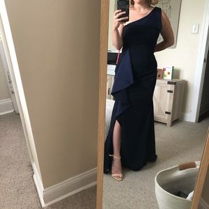 Brand New, Carmen Marc Valvo, Navy Blue Gown, Size 2